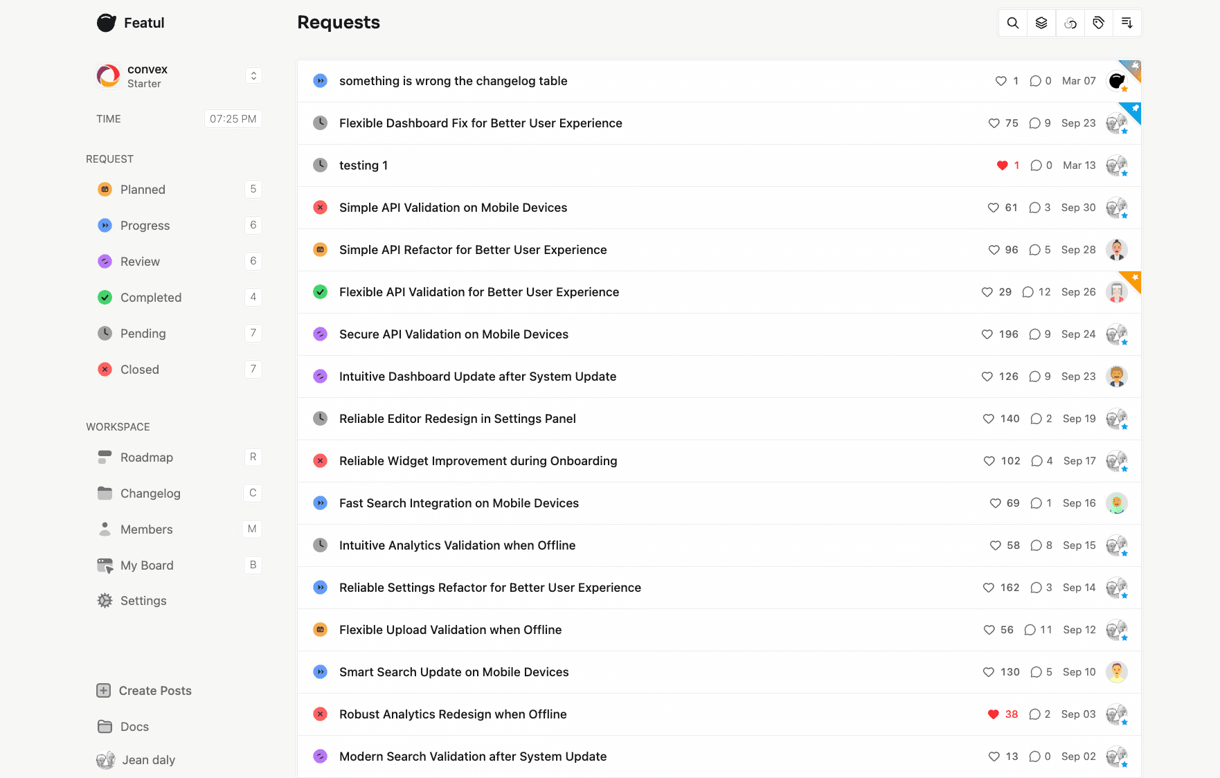 Featul product interface